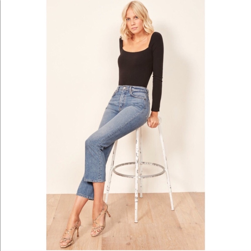 REFORMATION Sz 31 Jordi Kick Flare Antigua Wash